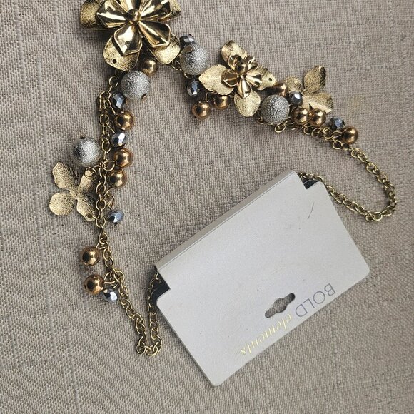 Bold Element Women Necklace Gold Tone Blossom Flower Statement Necklace - Picture 11 of 13